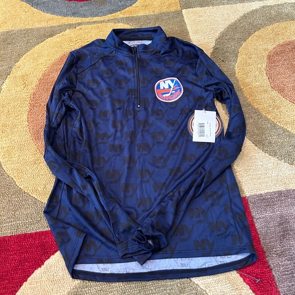 NHL Tops - NWT New York Islanders NHL Monogram Athletic Quarter Zip Top Women’s Size Small